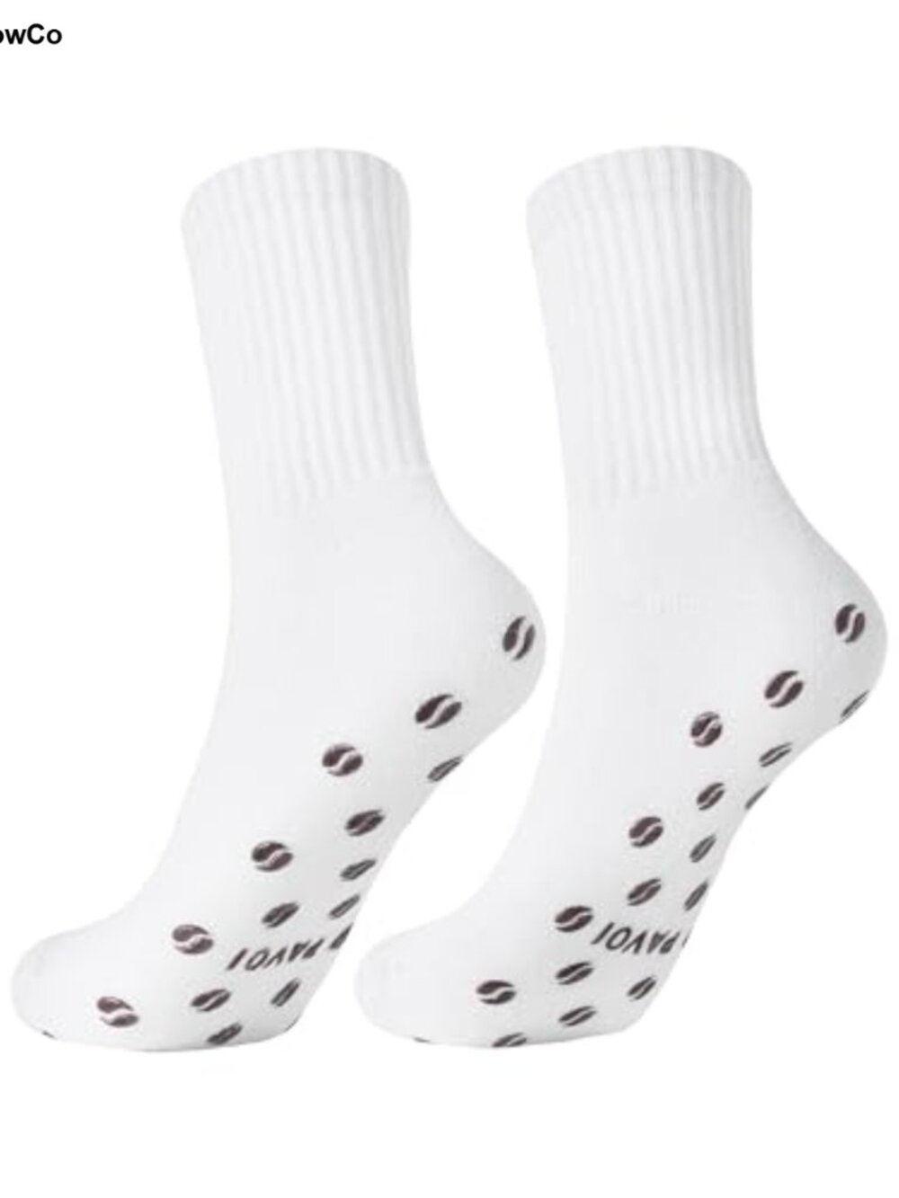 Bamboo Non-Slip Pilates Socks with Grips Quarter-Crew Yoga Barre Socks